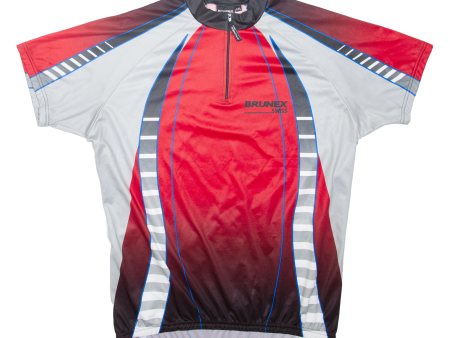 BRUNEX Cycling Shirt Mens Jersey Red 1 2 Zip 2XL Supply