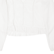 ZARA Sheer Womens Blouse White V-Neck Long Sleeve S Hot on Sale