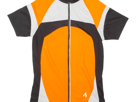 CRIVIT Full Zip Cycling Mens Jersey Orange High Neck M Sale