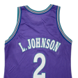 CHAMPION Charlotte Hornets 2 L. Johnson Womens Jersey Purple Sleeveless USA M For Cheap