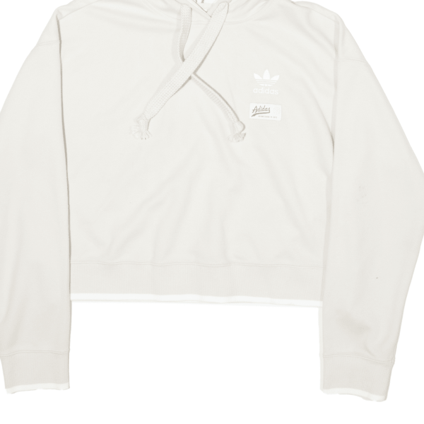 ADIDAS ORIGINALS Cropped Womens Cream Hoodie UK 6 Online now