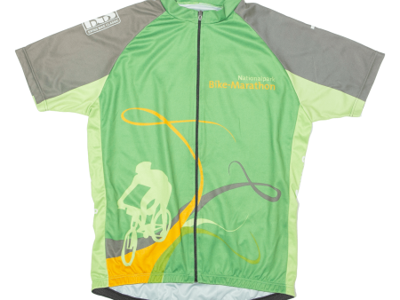 CRESPO Full Zip Cycling Mens Jersey Green High Neck XL Online Sale