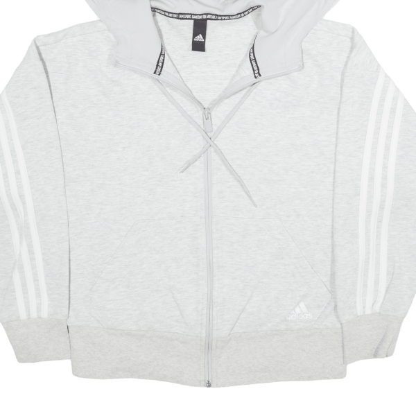 ADIDAS Womens Grey Hoodie Full Zip M Discount