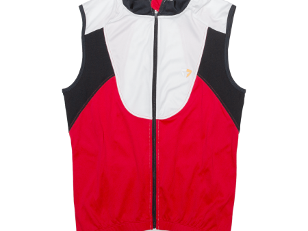 BRIKO Cycling Full Zip Mens Jersey Red Sleeveless S Supply