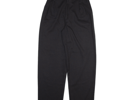 Womens Trousers Black Relaxed Straight Viscose W25 L29 Hot on Sale