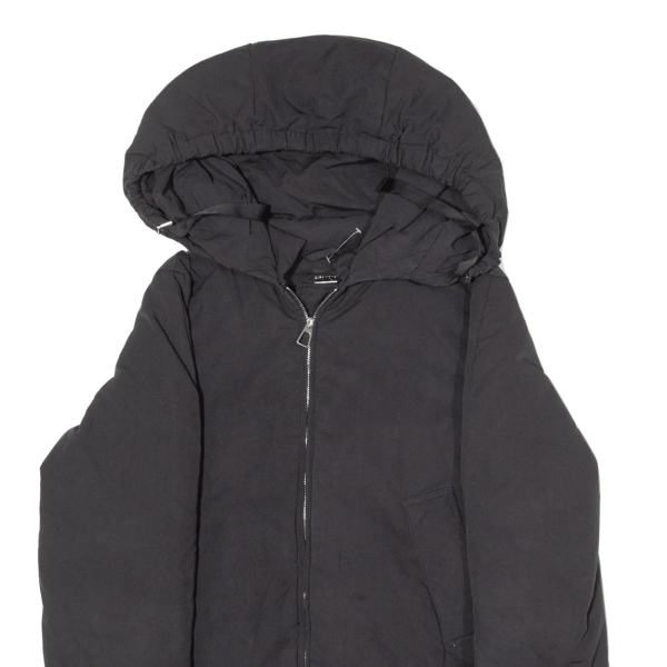 ZARA Womens Puffer Coat Black Hooded S Online Sale