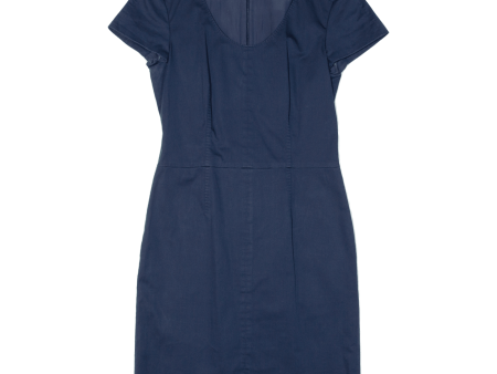 HUGO BOSS Karini Womens Shift Dress Blue Short Sleeve Midi UK 8 Online Hot Sale