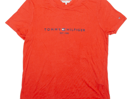 TOMMY HILFIGER Mens T-Shirt Orange S Online Sale