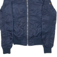 ALPHA INDUSTRIES Womens Bomber Jacket Blue Nylon USA S on Sale