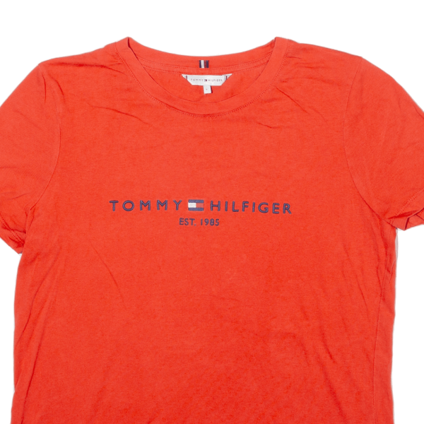 TOMMY HILFIGER Mens T-Shirt Orange S Online Sale