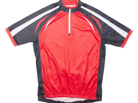 Cycling Shirt Mens Jersey Red 1 4 Zip S Discount