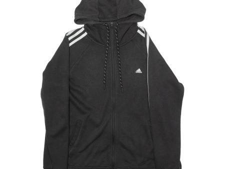 ADIDAS Womens Black Hoodie Full Zip L on Sale