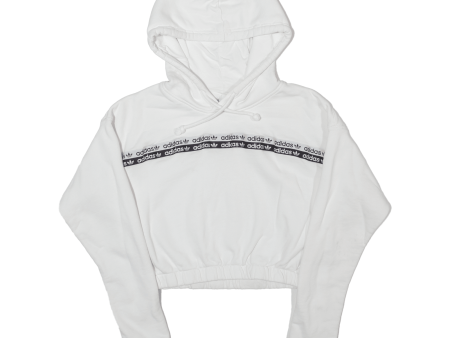 ADIDAS Crop Womens White Hoodie UK 10 Online Sale