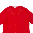 CREATION ATELIER Embroidered Womens Blouse Red Viscose L Supply