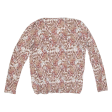 CARNABY Stretch Womens Printed Top White V-Neck Long Sleeve Diamond M Online Sale