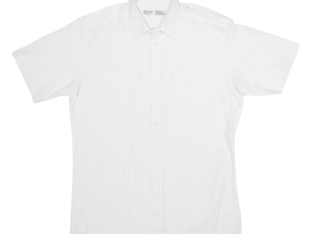 C&A Jet Pilot Mens Plain Shirt White M Sale