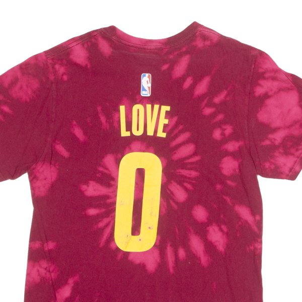 ADIDAS Cleveland Cavaliers #0 Love Basketball Mens Tie Dye T-Shirt Maroon USA M For Cheap