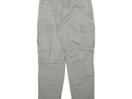 H&M Cargo Mens Trousers Grey Regular Straight W32 L28 Online