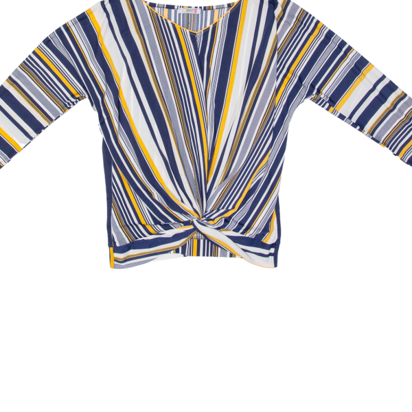 CARNABY Stretch Womens Printed Top Blue Long Sleeve Striped L on Sale