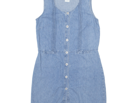 FADED GLORY Womens Dungaree Dress Blue 90s Sleeveless Knee Length S Discount