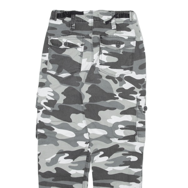 Camo Cargo Boys Trousers Grey Relaxed Tapered W24 L24 Sale