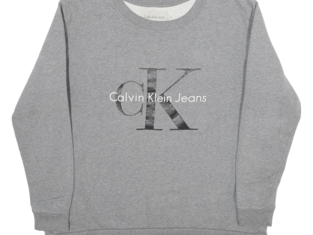 CALVIN KLEIN JEANS Mens Sweatshirt Grey M Online Sale