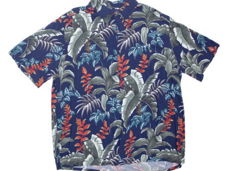 BATIK BAY Leafs Mens Hawaiian Shirt Blue Crazy Pattern XL Fashion