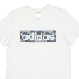 ADIDAS Camo Logo Mens T-Shirt White Crew Neck S Online