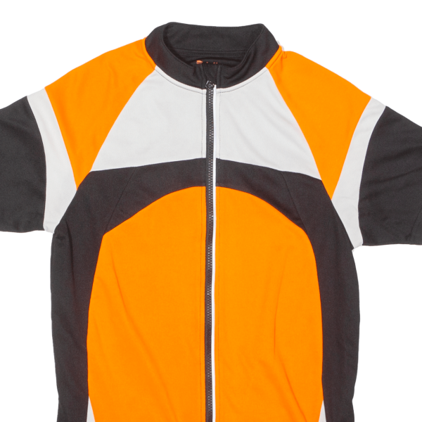 CRIVIT Full Zip Cycling Mens Jersey Orange High Neck M Sale