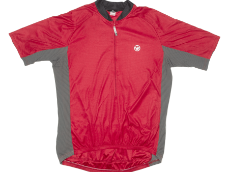 CANARI Cycling Mens Jersey Red 1 2 Zip M Discount