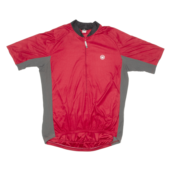 CANARI Cycling Mens Jersey Red 1 2 Zip M Discount