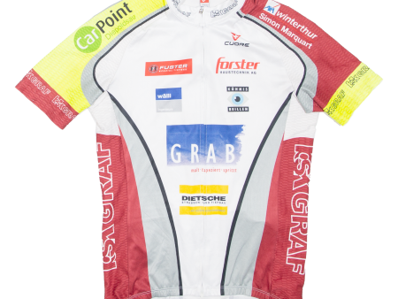 CUORE Full Zip Cycling Mens Jersey White Long Sleeve S Online now