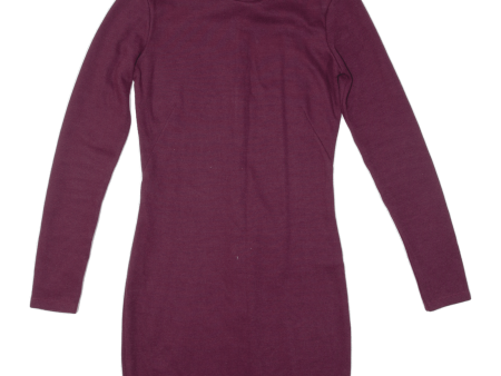 ZARA Womens Jumper Dress Maroon Long Sleeve Short S Online now