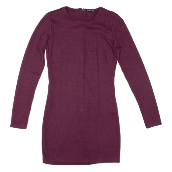 ZARA Womens Jumper Dress Maroon Long Sleeve Short S Online now