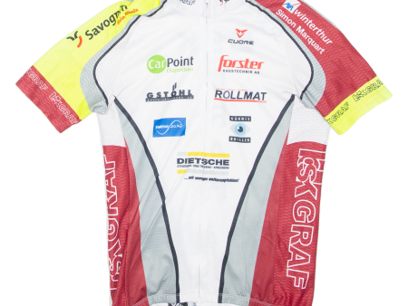 CUORE Full Zip Cycling Shirt Mens Jersey White S Supply