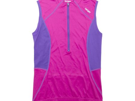 BENGER Cycling Shirt Womens Vest Pink Sleeveless 1 2 Zip S Discount