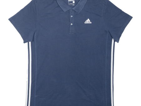 ADIDAS Mens Polo Shirt Blue L For Cheap