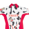 CRAZY IDEA Cow Print Cycling Womens Jersey White 1 2 Zip S Online now