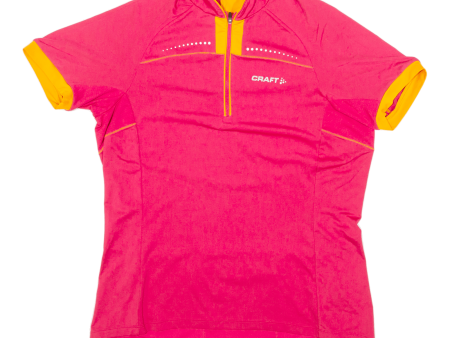 CRAFT Cycling Womens Jersey Pink 1 4 Zip XL For Cheap