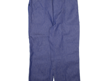 Workwear Mens Trousers Blue Relaxed Straight W40 L27 Fashion