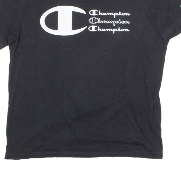 CHAMPION Mens T-Shirt Black Crew Neck M Hot on Sale