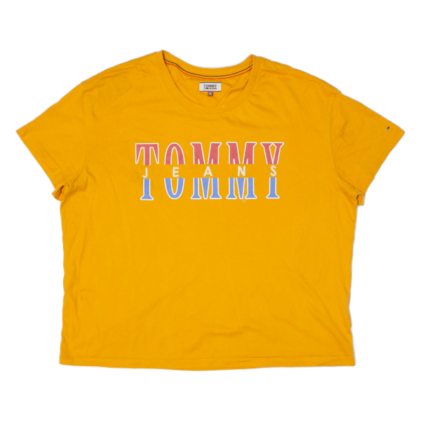 TOMMY HILFIGER Womens T-Shirt Orange XL on Sale