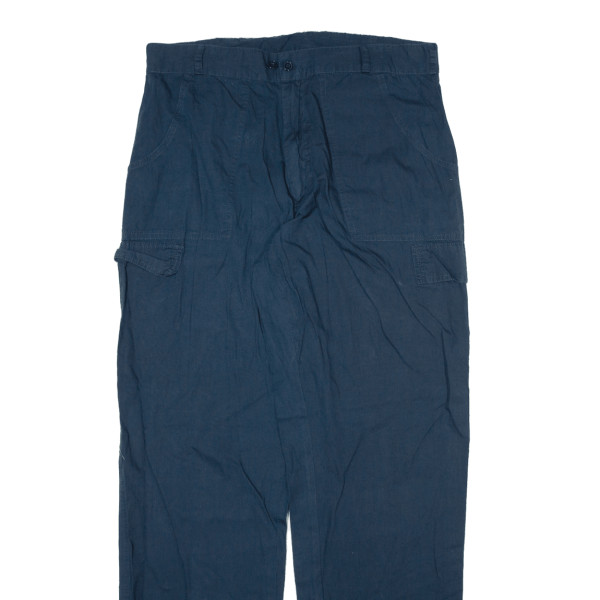 Cargo Mens Trousers Blue Regular Straight W34 L34 Online Hot Sale