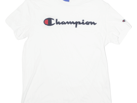 CHAMPION Mens T-Shirt White Crew Neck XS Cheap