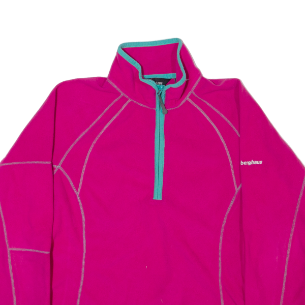 BERGHAUS Womens Jumper Pink 1 2 Zip Tight Knit UK 12 Cheap