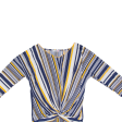 CARNABY Stretch Womens Printed Top Blue Long Sleeve Striped L on Sale