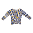 CARNABY Stretch Womens Printed Top Blue Long Sleeve Striped L on Sale