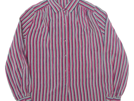 DAY Womens Printed Shirt Red Collared Long Sleeve 90s Striped M Online