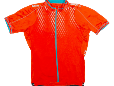 CRAFT Cycling Shirt Mens Jersey Orange High Neck M Supply