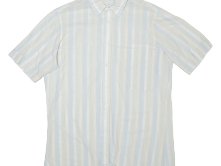 BARBADOS Mens Shirt White Striped M Discount